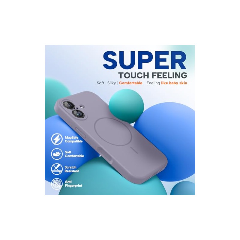 Miracase Magnético Iphone Funda Compatible Magsafe Cubierta Integrada Silicona Control