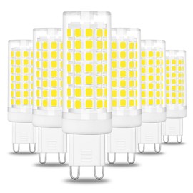 hansang G9 Led Light Bulb,6W Chandelier Light Bulbs (60W Halogen Equivalent),88PCS LED,6000K Daylight White,Non-dimmable,G9 Bi Pin Base,360 Degrees Beam Angle,600LM,Pack of 6