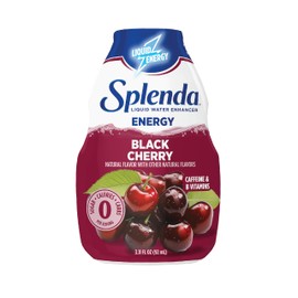 SPLENDA Energy Liquid Water Enhancer Drops, Sugar Free, Zero Calorie, Natural Flavor, Concentrated Drink Mix, 3.11 Fl Oz Each Bottle (Black Cherry, 1 Pack)