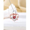 Dorunmo Infinity Heart Necklace 925 Sterling Silver Red Garnet Rose
