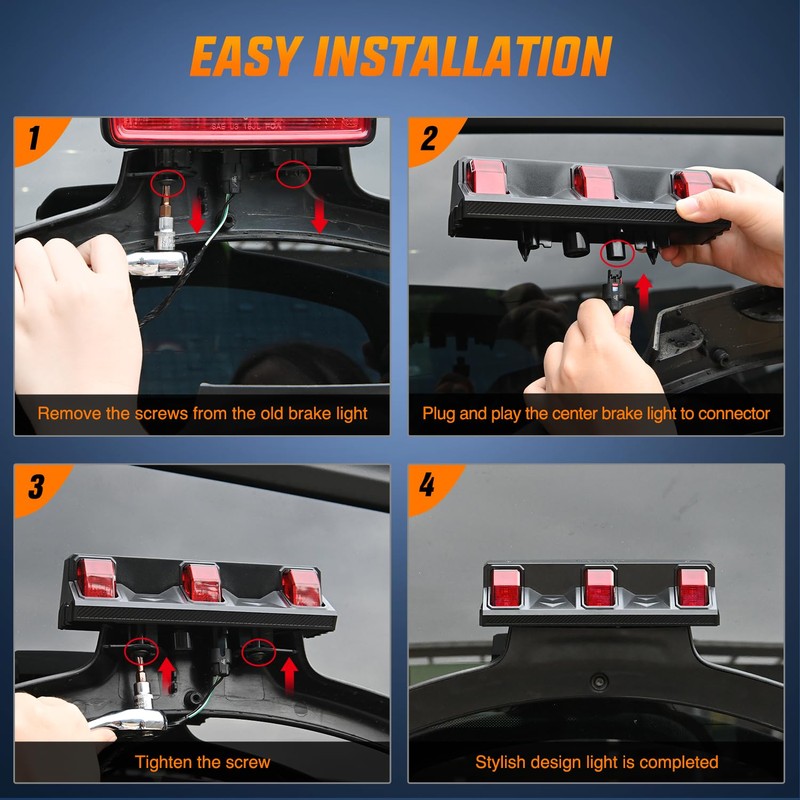 Nilight Third Brake Light Tail High Mount Stop Upgrade 3rd