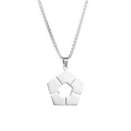Nishchay Geometric Pentagon Pendant Necklace for Fans - Cosplay Jewelry – Minimalist Stainless Steel Chain Jewelry, Matte Finish, Adjustable Length