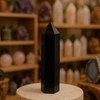 Pandiui23 Stone Tower Obsidian Wand Natural Obsidian Hexagonal Crystal Column