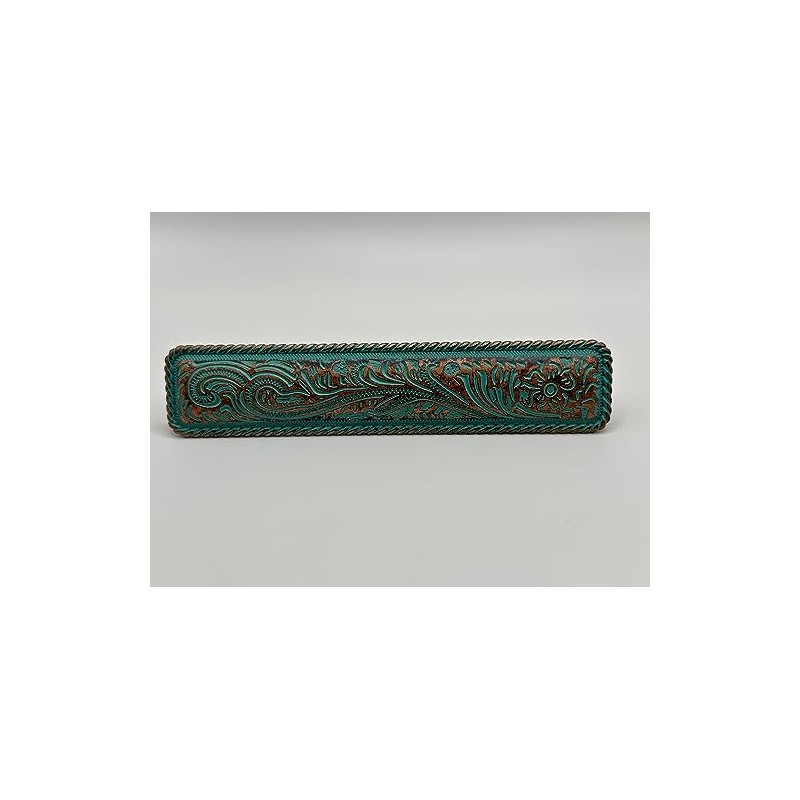 Fancy Western Pull Copper Patina Cabinet Hardware Americana Drawer Pull