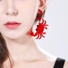 Wixine 1Pairs Fashion Red Crab Earring Acrylic Resin Drop Dangle
