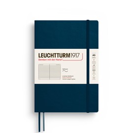 LEUCHTTURM1917 372206 Notebook, Medium (A5), Softcover Writing Book, 123 Numbered Pages, Deep Sea, Lined