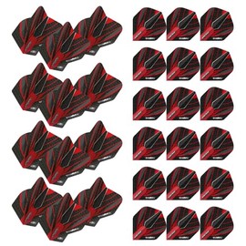 WINMAU Prism Alpha Design Extra Thick Dart Flights - 10 sets per pack (30 dart flights in total) (Red & Black)