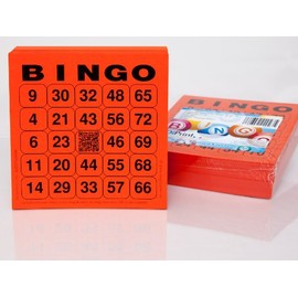 DiPrint 200 Large Bingo Cards for Seniors 24 out of 75 with Joker in the Middle (Red)