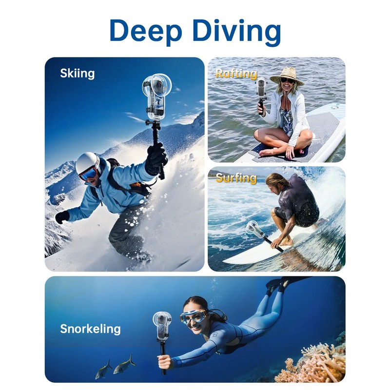 LHPHEIX 60M Dive Case for Insta360 X5,Invisible Waterproof Case,360° Fully