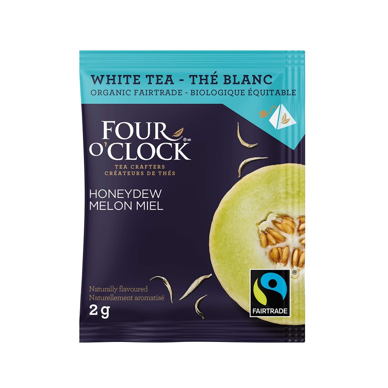 Four O'Clock Organic Fairtrade White Tea Honeydew, Non-GMO, Kosher, Gluten-Free,
