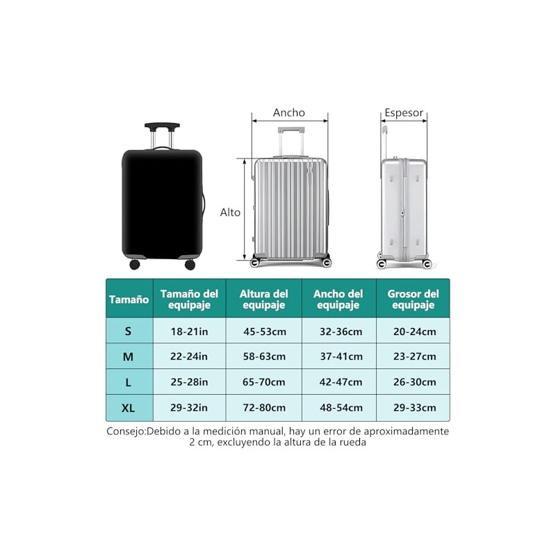 Funda para maletas de viaje,Cubre Protectora de Equipaje,Lavable y resistente