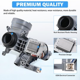 WPW10605427 W10425238 Washer Drain Pump Compatible with Whirlpool Duet Drain Pump Maytag Amana Crosley Washing Machine Replacement Parts W10605427 W10799064 W10799065 W10903216 W10918044 AP6023357