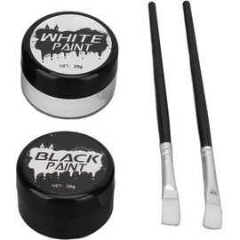 Kit de Pintura Facial de Halloween, Maquillaje de Cosplay de Halloween, Pintura Corporal de Cara Negra Y Blanca, Kit de Maquillaje de Efectos Especiales, Kits de Pintura Facial para Disfraces, para Fi