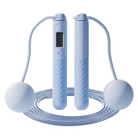 Ropeless Skipping Rope, Cordless Skipping Ropes for Adults, Weighted Skipping Ropes For Adults, Skipping Rope With Counter, Home Fitness Equipment - Blue