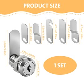 Letterbox Lock with 4 Keys and 5 Different Lock Plates, 16 mm Letterbox Lock, Versatile Lever Lock for Letterboxes