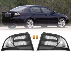 USR DEPO 3G TL Tail Lights - JDM Style Black Housing Rear Tail Lamps Cover (Left + Right) Compatible with 2004-2008 Acura TL All Models including Base and Type-S (Black Housing Clear Lens)