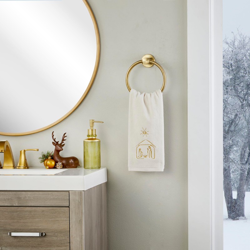 SKL Home Religious/Christmas Nativity Hand Towel 2pc Set for Bath/Kitchen