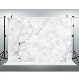 EOA 5(W) x3(H) FT Marble Texture Backdrop White Gray Marble Nature Stone Color Photography Background Food Jewelry Cosmetics Makeup Photographer Professional Photo Shoot Studio Prop