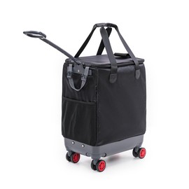 Handy Sandy All-Purpose Roller Bag – Foldable Top-Opening Tote on Wheels with Zipper Closure, 8 Spinner Wheels, Lightweight & Durable – Travel, Groceries, Laundry, Work, Everyday Hauling - Patent- Red