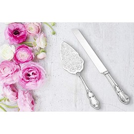 Set para cortar tarta de boda – Elegantes Utensilios incluye cuchillo y servidor – Para boda, aniversario, recepción, y eventos