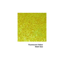 Hemway Ultra Sparkle Glitter Chunky Knit Fine Cosmetics Glitter Mix in Several Sizes for Body, Face, Hair, Eyes, Nail Art Festival, Craft Tumbler, Fluorescent Yellow, 100 g / 3.5 oz