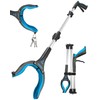 36" Grabber Reacher, Kekoy Foldable Grabbers for Elderly Grab it Reaching Tool Heavy Duty, Anti-Slip Rotating Jaw with Magnet, 4" Wide Claw Opening Reachers for Seniors, Trash Picker Tool(Blue)