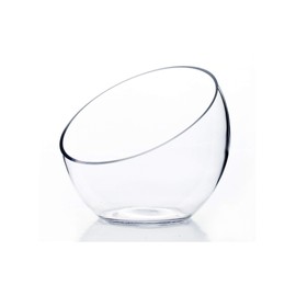 WGVI WGVI Clear Slant Cut Bowl Glass Vase, Glass Terrarium, Candy Dish, Glassware, Slant Open: 7". Height: 6" x 2.7". Base: 4" (1 Piece)