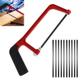 Girihe 1 PCS Professional Small Hacksaw, Adjustable Junior Hacksaws with 10 Exchangeable Hacksaw Blades, Hand Saw for Cutting Plastic PVC Pipe Wood