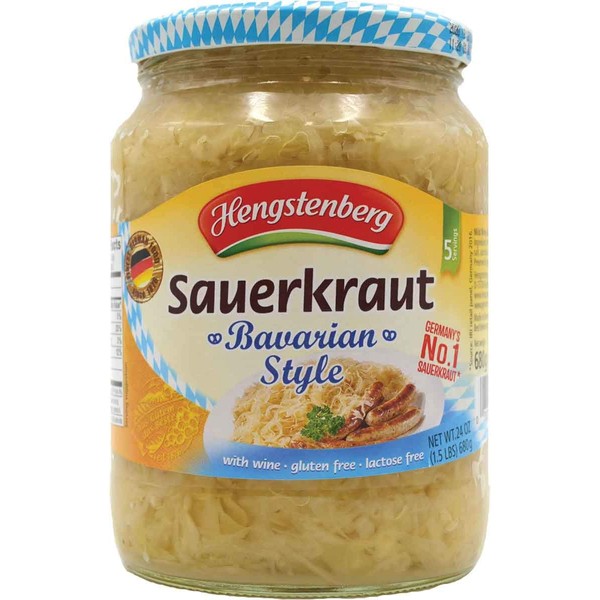 Hengstenberg Sauerkraut, Bavarian Style, 24 Ounce (Pack of 12)