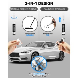 EVOOOR Majestic White(QAB) Touch Up Paint Compatible with Infiniti Exact Match 2 in 1 Touch up Paint for Chips and Nicks Repair
