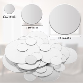 40Pcs Mirror Stickers for Walls,Small Circle Mirror,Non-Glass Acrylic Mirrors for Wall and Tabletop Decoration, DIY Home Projects, Decorations (1", 2", 3")