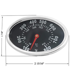 Termómetro de tapa con medidor de temperatura, piezas de repuesto para DYNA-GLO DGF510SBP, DGF493BNP, parrilla de barbacoa GGPL-2100, indicador de calor para parrilla de patio trasero BY13-101-001-12, GBC1461W, BY13-101-001-13 y otros.