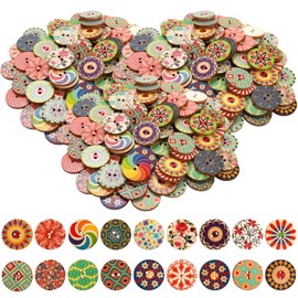 200 Stück Knöpfe Bunt Holzknöpfe Kinder Bunte Knöpfe Zum Basteln Für Kunsthandwerk Nähen DIY-Dekoration