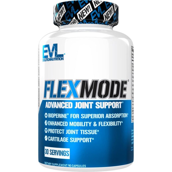 Evlution High Absorption Joint Support Supplement Nutrition FLEXMODE Joint Supplement with Advanced Joint Vitamins Including Glucosamine Chondroitin MSM Boswellia and Hyaluronic Acid - 30 Servings