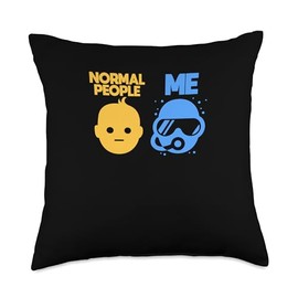 Normal People Me Diving Mask Scuba Diver Freediver Throw Pillow