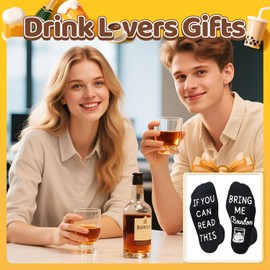 HAPPYPOP Bourbon Gifts for Men - Funny Bourbon Whiskey Socks for Men, Drinking Gifts Stocking Stuffers for Drinker