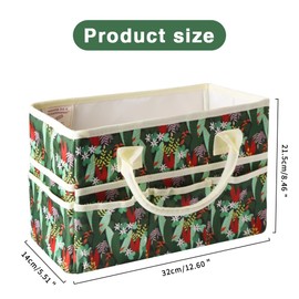 E-WEICHEN Craft Organizer Tote Bag Art Storage Caddy with Multiple Pockets Containers for Art, Craft, and Office Supplies Tropical Rain Forest