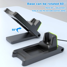 Symcode Wireless Barcode Scanner with Charging Base, 433MHz and Bluetooth Connectivity, 60 Degree Adjustable Stand, Long Range up to 3280ft MJ-2025