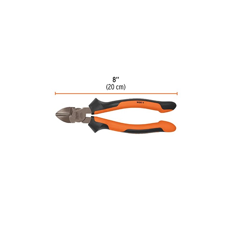 Truper Expert T202-8X, Pinza corte diagonal 8" mango Comfort Grip,