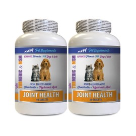 Dog Joint Hip Supplement - Pets Turmeric Joint Health - for Dogs and Cats - Advanced Complex - Dog Turmeric glucosamine - 2 Bottles (120 Tablets)