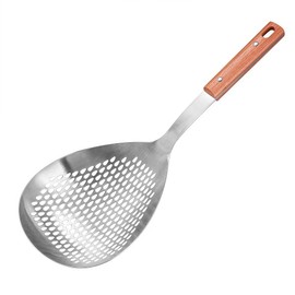 IMEEA Skimmer Slotted Spoon SUS304 Stainless Steel Skimmer Ladle, 15 Inch Fryer Scoop Pasta Spider Strainer for Frying and Cooking