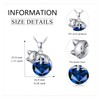 LONAGO Cat Birthstone Necklace 925 Sterling Silver Cat Pendant Necklace
