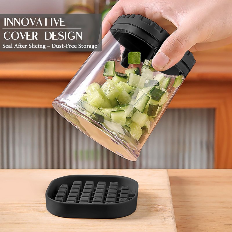2-in-1 Detachable Fruit Slicer & Dicer, Stainless Steel Strawberry Slicer