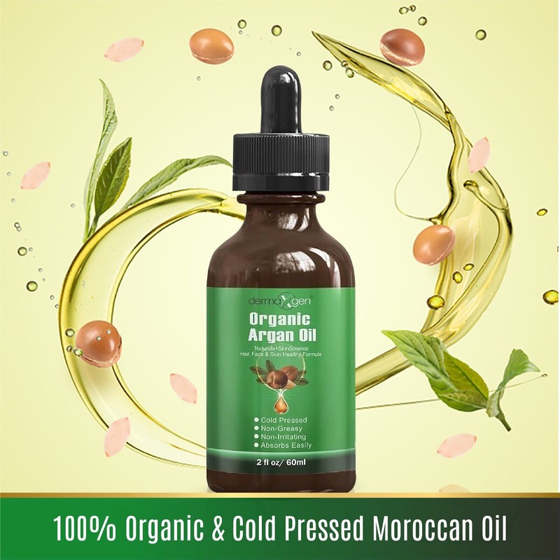 Dermaxgen Moroccan ARGAN OIL 100% Pure ORGANIC Virgin Unrefined Hair,