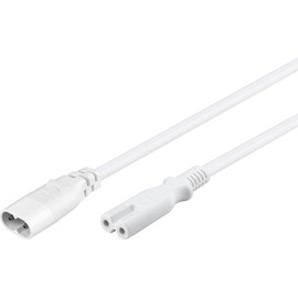 Goobay 97200 Verlängerungskabel C7/C8, 2 m, Weiß