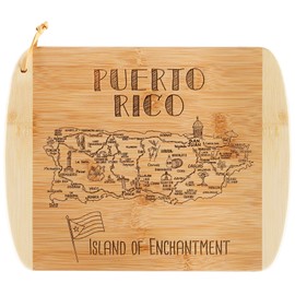 Totally Bamboo A Slice of Life Puerto Rico Serving and Cutting Board, 11" x 8.75"