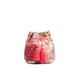 CORIOS Ethnic Tote Bag for Women Canvas Handbag Bohemian Bucket Bag Retro Shoulder Crossbody Bag with Tassels Multicolor Hobo Bag Drawstring Top Handle Bag for Vacation Beach Travel Multicolor B