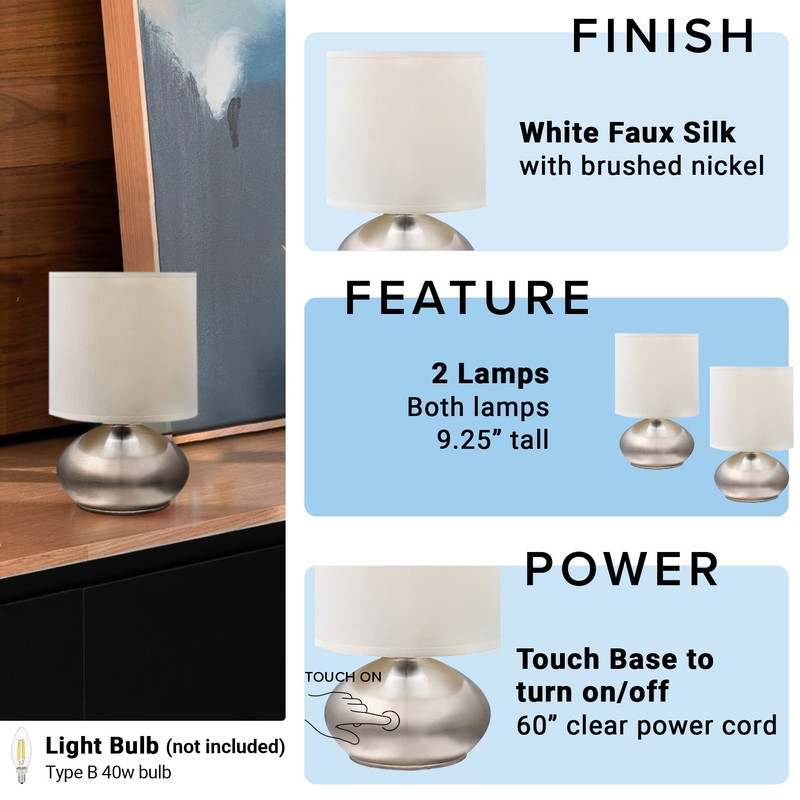 Catalina Lighting 18581-00 Caden Mini Reading Lights, Touch Accent Lamps