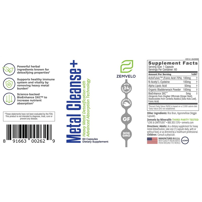 Zemvelo Zemvelo Metal Cleanse+ - Supports Detoxification | Promotes Healthy
