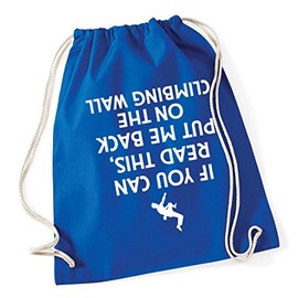 Hippowarehouse If You Can Read This, Put Me Back On The Climbing Wall (Printed upside down) Drawstring Cotton School Gym Kid Bag Sack 37cm x 46cm, 12 litres